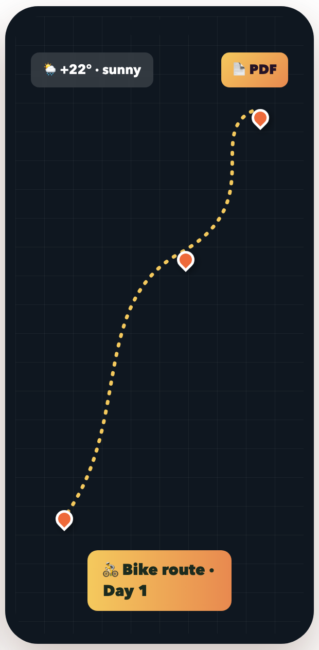 RoAmoro app screen